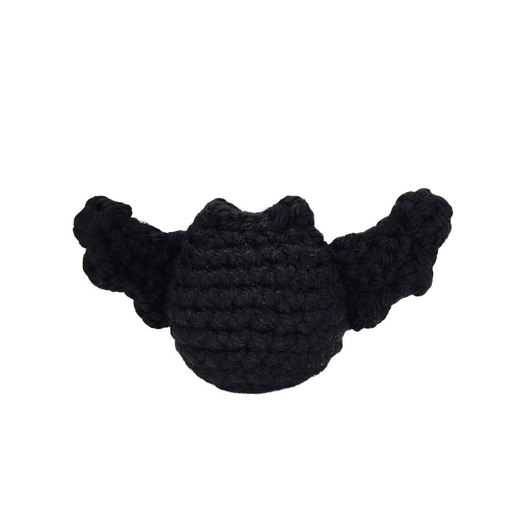 crocheted black bat catnip toy