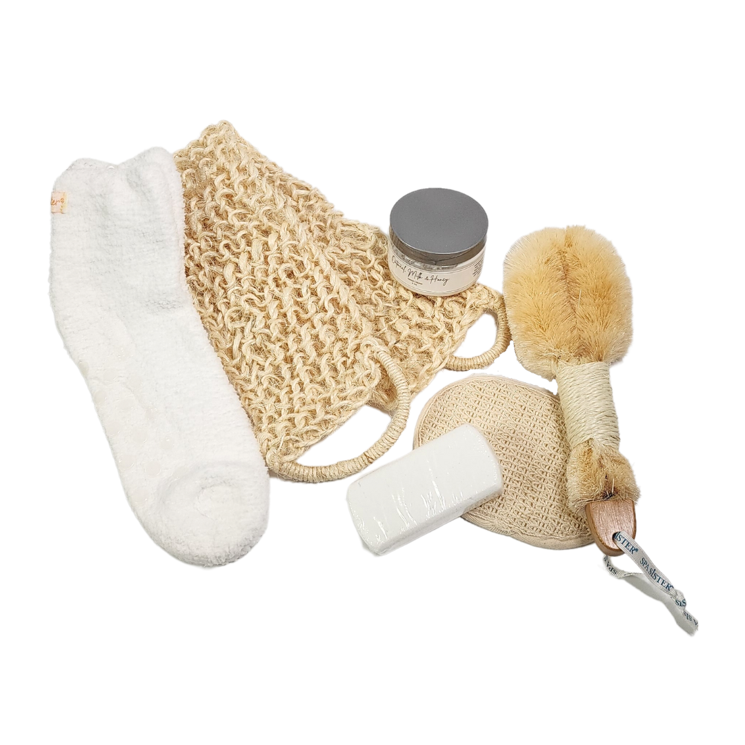 moisturizing socks dry brush pumice stone exfoliating back towel terry loofah