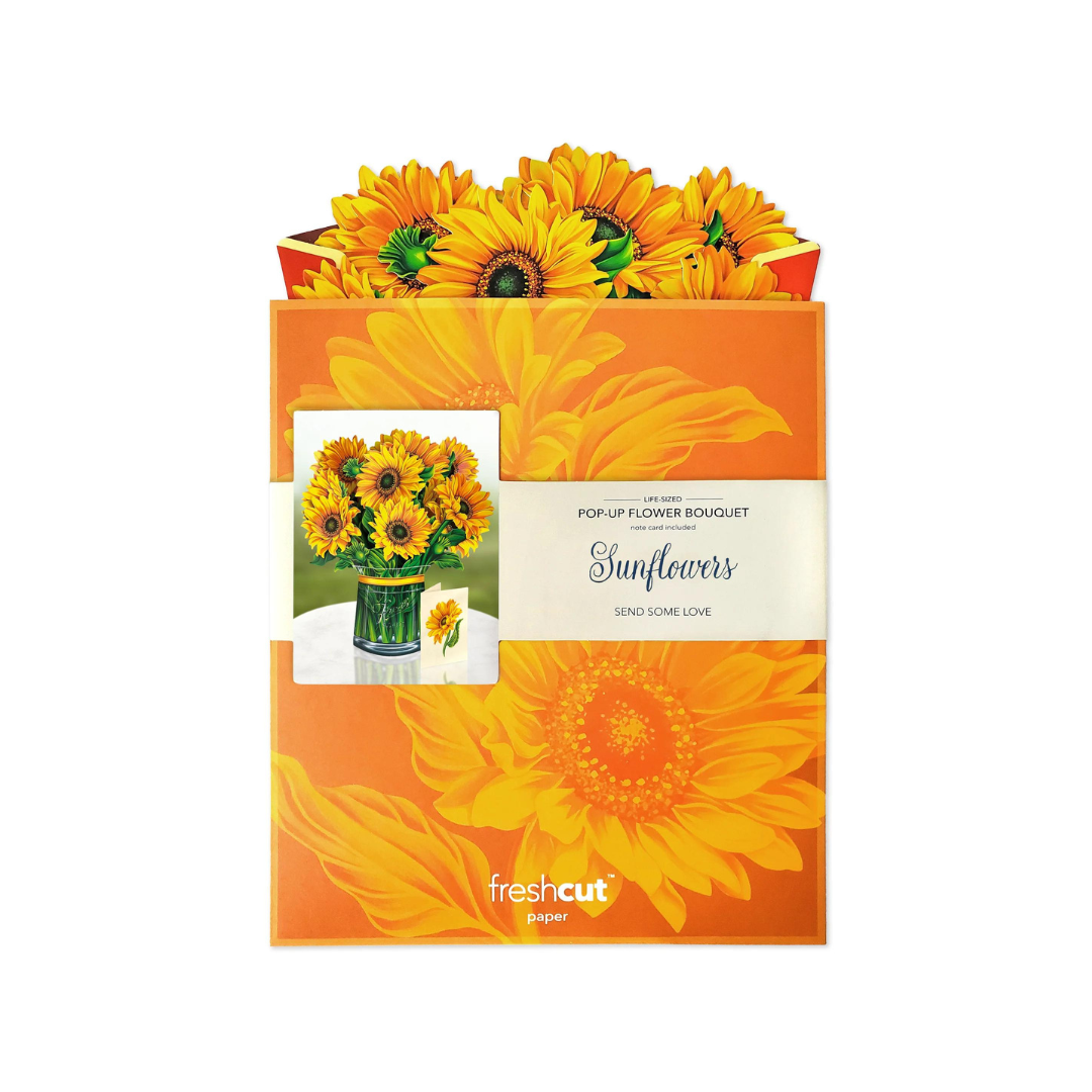 freshcut paper sunflower bouquet with envelope