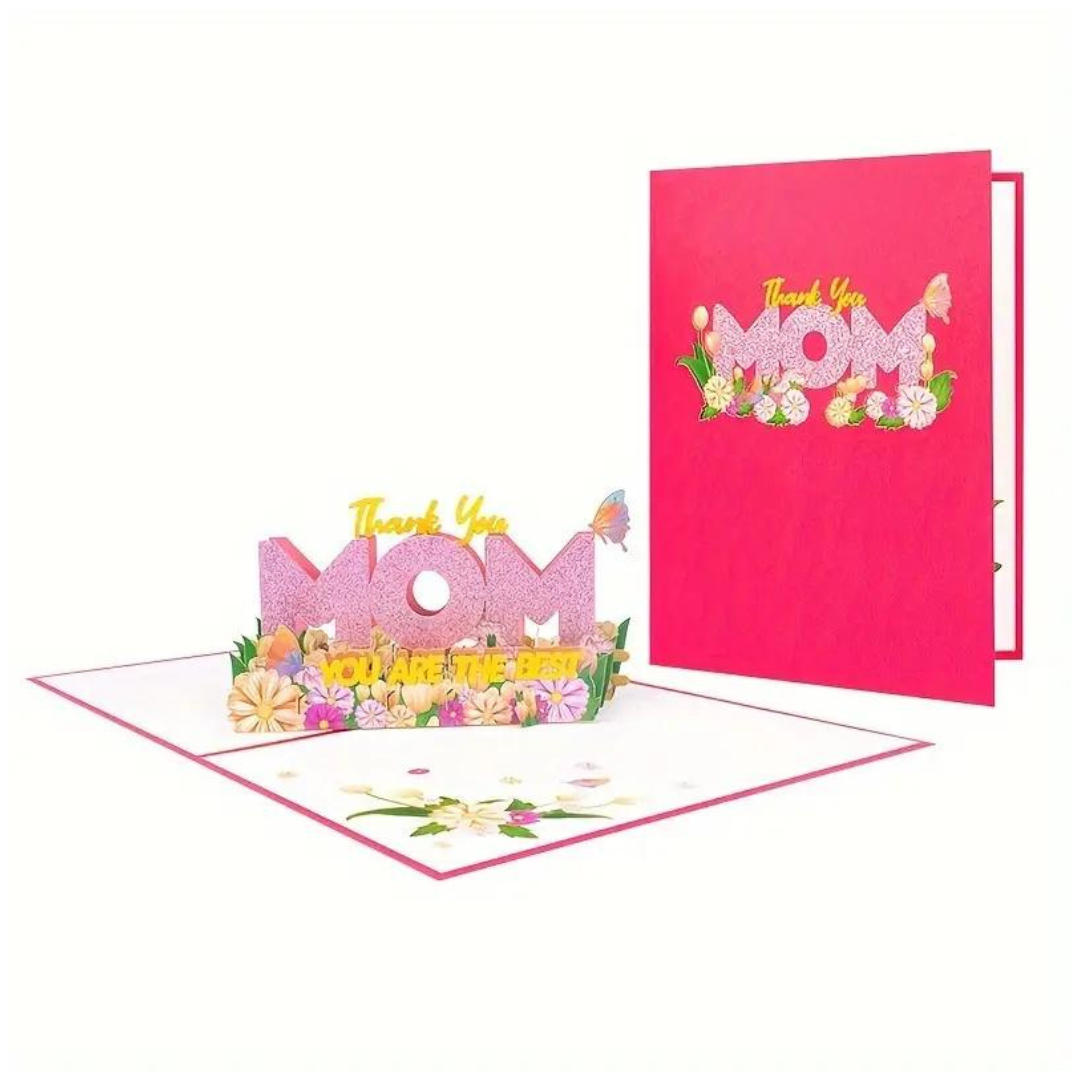 open and closed version of the mothers day pop up card