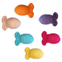 Fishy Catnip Toy, a knitted fish-shaped toy filled with organic catnip, perfect for cats to kick and toss.