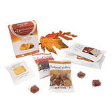 Delightful Harvest gift basket featuring orange spice tea, honey roasted nuts, and assorted artisan crisps, perfect for fall celebrations.