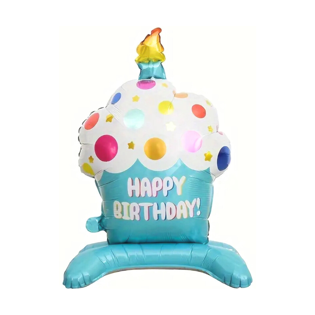 Jumbo 30" Birthday Blue Cupcake Balloon