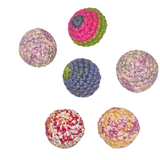 Kitten Ball Catnip Toys, Set of 2, crocheted yarn balls filled with organic catnip, designed for cats of all sizes and ages, promoting playfulness.