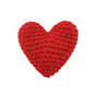 HEART CATNIP TOY - RED, a handmade yarn heart, filled with organic catnip and silver vine, perfect for cats. Durable and supports cat rescues.