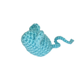 Turbo Mouse Catnip Toy: Blue knitted mouse toy made with durable yarn, ideal for playful cats, filled with organic catnip and silver vine. Perfect for all ages.